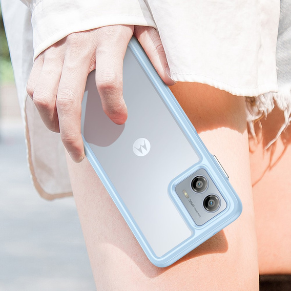 Pouzdro pro Motorola Moto G53 5G, Fusion Hybrid, transparentní / modré