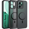 Matné pouzdro pro Oppo Reno 14, pro MagSafe, průsvitné černé