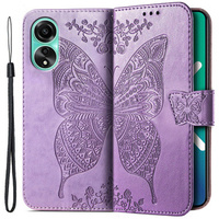 Klopové pouzdro pro Oppo A58 4G, Butterfly, fialové