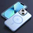 Pouzdro pro iPhone 13, pro MagSafe, ERBORD Matt Case, modrý + sklo na displej