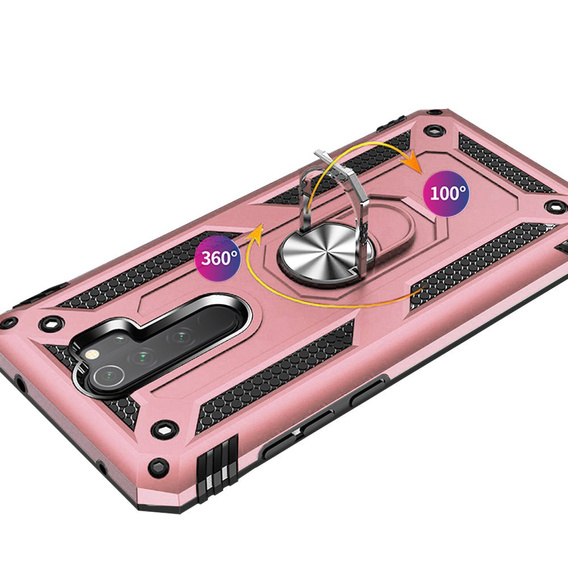 Pancéřové pouzdro pro Xiaomi Redmi Note 8 Pro, Nox Case Ring, růžové rose gold