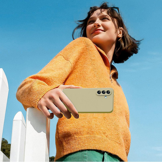 Pouzdro pro Samsung Galaxy A56 5G, Silicone Lite, béžové