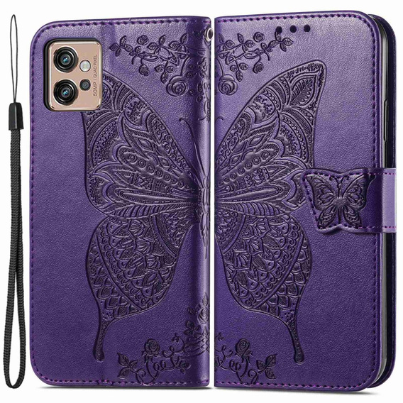 Klopové pouzdro pro Motorola Moto G32, Butterfly, fialové