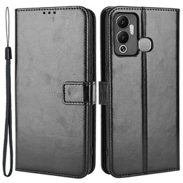 Klopové pouzdro pro Infinix Hot 12 Play 4G, Crazy Horse Wallet, černé