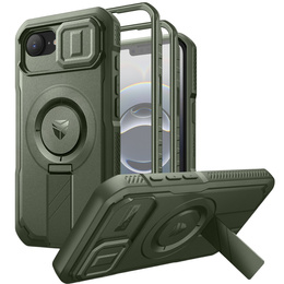 Pancéřové pouzdro pro iPhone 16e, Dexnor CamProtect MagSafe, zelené