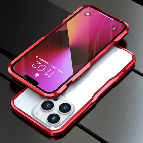 Pouzdro LUPHIE pro iPhone 13 Pro, Armor Bumper, červené