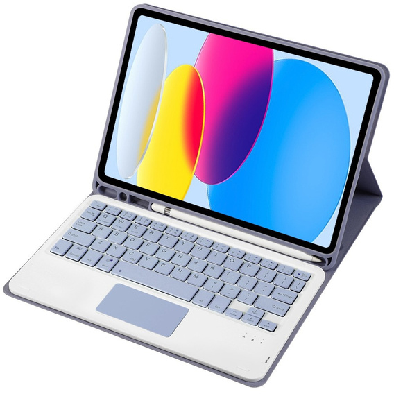 Pouzdro + klávesnice iPad 10.9 2022 10 Gen, TouchPad Pen Slot, fialové