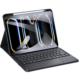 Pouzdro + klávesnice Apple iPad Pro 13" 7 gen. 2024, Dux Ducis TouchPad Leather Pen Slot, černé