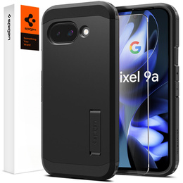 Pouzdro Spigen pro Google Pixel 9A, Tough Armor Mag MagSafe, černé + 9H tvrzené sklo