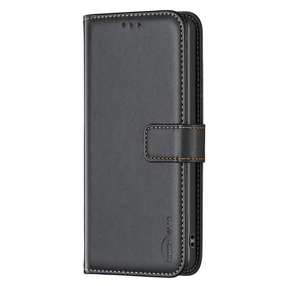 Klopové pouzdro pro Samsung Galaxy A25 5G, BINFEN Wallet, černé + 9H sklo 