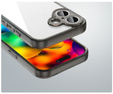 Pouzdro pro iPhone 17, s krytem fotoaparátu, průhledné s černými boky