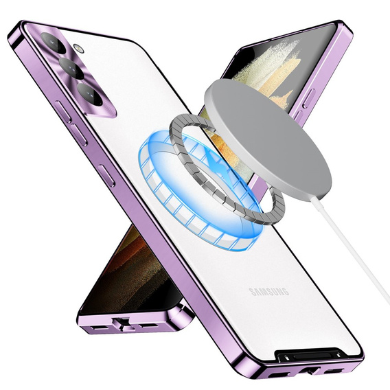 Ochranné pouzdro na fotoaparát pro Samsung Galaxy S21 FE 5G, CamShield MagSafe, transparentní / fialové
