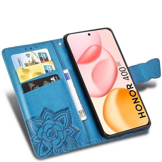 Klopové pouzdro pro Honor 400 5G, Butterfly, modré