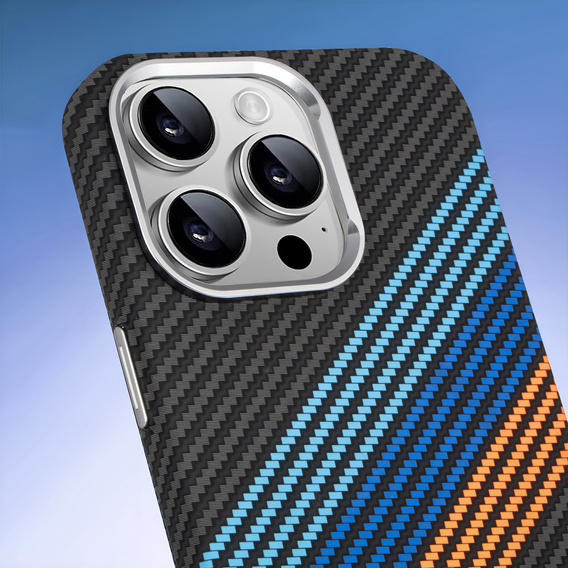Pouzdro pro iPhone 14 Pro Max, Carbon Fiber MagSafe, námořnicky modré