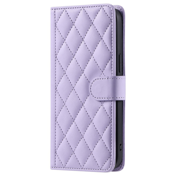 Pouzdro s klopou pro Samsung Galaxy S25 FE, Rhombus Crossbody Leather, fialové