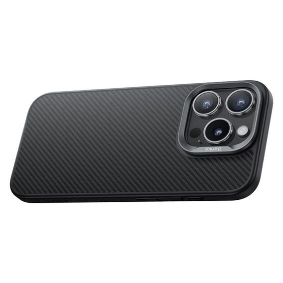 Pouzdro BENKS Kevlar pro iPhone 16 Pro Max, pro MagSafe, Carbon Fiber, černé