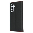 Klopové pouzdro pro Samsung Galaxy S25, Litchi Skin Grain, černé