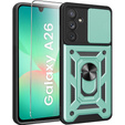 Pancéřové pouzdro pro Samsung Galaxy A26, CamShield Slide, zelené + tvrzené sklo 9H