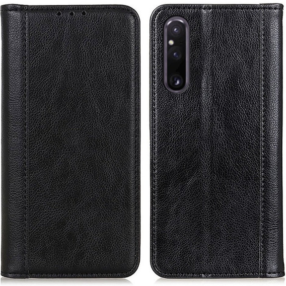 Pouzdro pro Sony Xperia 1 V, Wallet Litchi Leather, černé