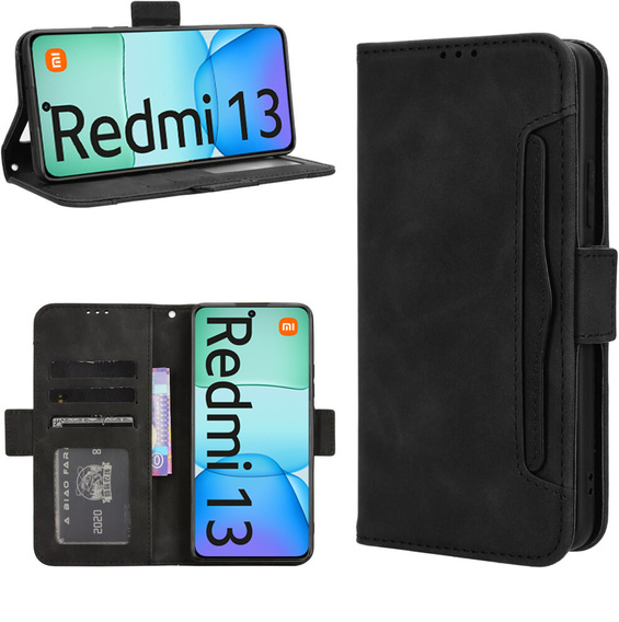 Klopové pouzdro pro Xiaomi Redmi 13, Card Slot, černé