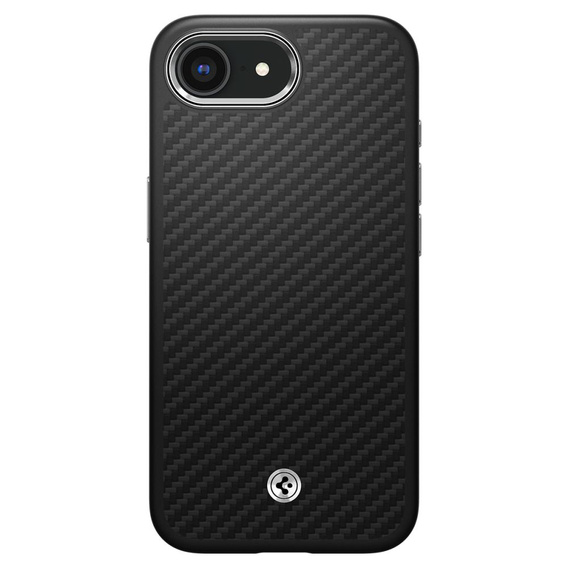 Pouzdro Spigen pro iPhone 16E, Enzo Aramid MagSafe, karbonově černé + 9H tvrzené sklo