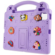 Dětské pouzdro pro Apple iPad Air 11" 6 gen. 2024, Cute Patterns, se stojánkem, fialové