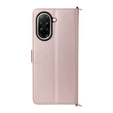Flipové pouzdro pro Xiaomi Redmi A5, Crossbody Leather Wallet, růžové