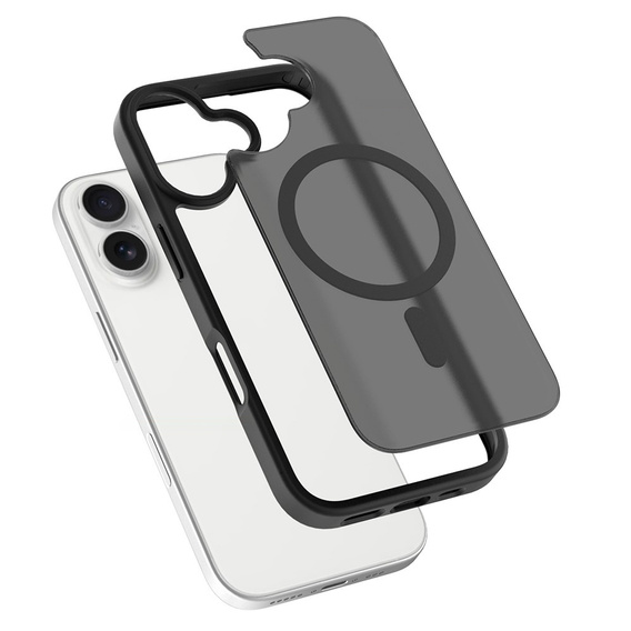 Matné pouzdro pro iPhone 17, pro MagSafe, průsvitné černé