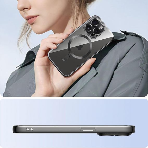 Pouzdro pro iPhone 11 Pro Max, Electro MagSafe, černé + sklo na displej
