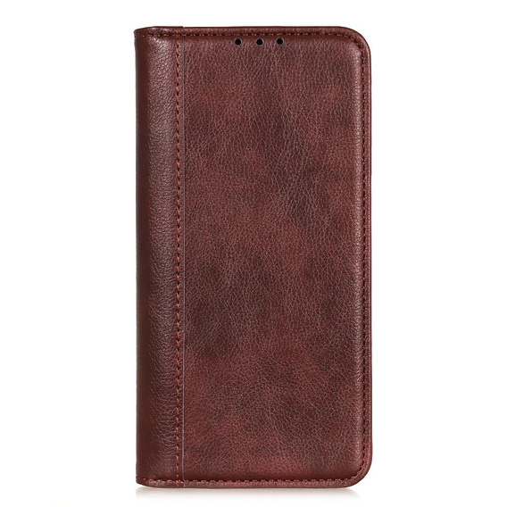 Flipové pouzdro pro Samsung Galaxy S25 Edge, Split Leather, hnědé