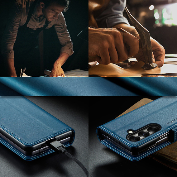 CASEME Litchi Wallet flipové pouzdro pro Samsung Galaxy Z Fold7 5G