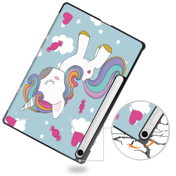 Pouzdro pro Samsung Galaxy Tab S10 Lite / S10 FE / S9 FE, s klopou, unicorn