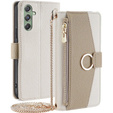 Flipové pouzdro Wallet Zipper Pocket pro Samsung Galaxy M34 5G, Wallet Zipper Pocket, se zrcátkem, bílé