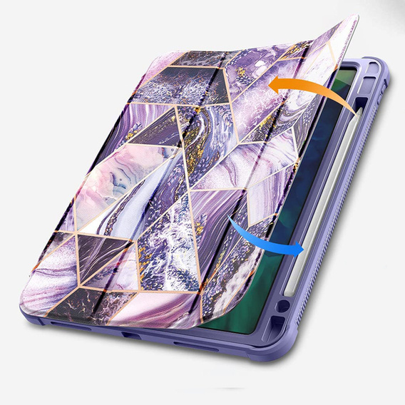 Pouzdro pro iPad Air 4 10.9 2020 / iPad Pro 11 2020 / 2018, Suritch Full Body Marble, transparentní / růžové