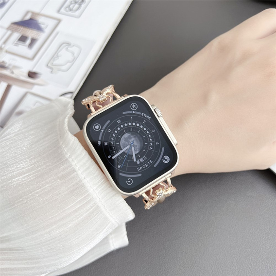 Kožený řemínek pro Apple Watch 1/2/3/4/5/6/7/8/SE/Ultra 42/44/45/49 mm, béžový
