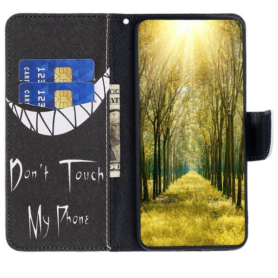 Klopové pouzdro pro Xiaomi Redmi 13C / Poco C65, Wallet, Don't Touch My Phone, modré