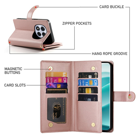 Pouzdro s klopou a kapsou na zip pro Xiaomi Redmi Note 15 Pro Plus 5G