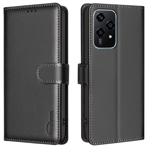 Klopové pouzdro pro Honor 200 Lite, BINFEN Wallet, černé