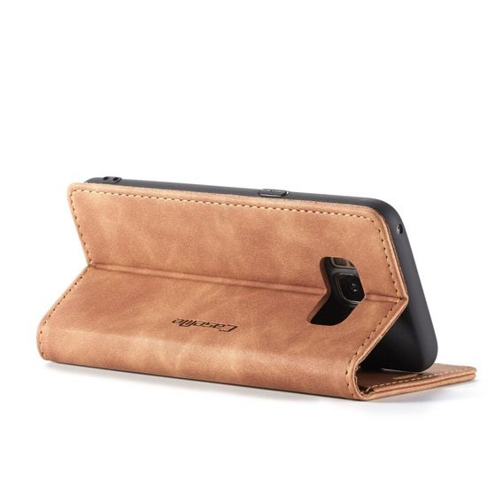 Pouzdro CASEME pro Samsung Galaxy S8, Leather Wallet Case, hnědé
