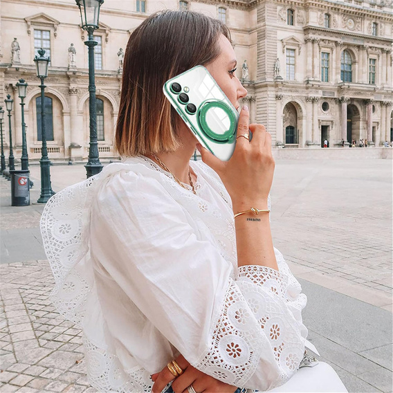 Magnetické pouzdro pro Samsung Galaxy S25+ Plus, pro MagSafe, zelené