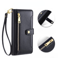 Klopové pouzdro pro Realme 14 Pro 5G, Wallet Zipper Pocket, černé