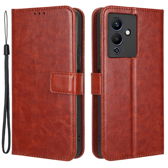 Klopové pouzdro pro Infinix Note 12 5G, Crazy Horse Wallet, hnědé