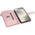 Pouzdro s klopou pro Samsung Galaxy A56 5G, Rhombus Crossbody Leather, růžové rose gold