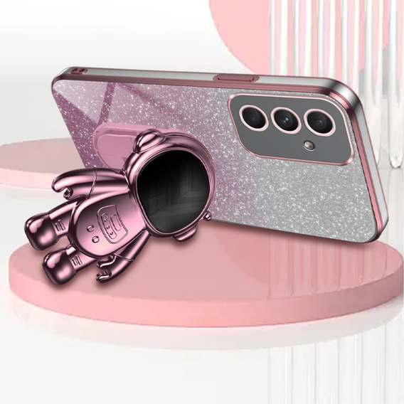 Pouzdro pro Samsung Galaxy A55 5G, Glitter Astronaut, růžové