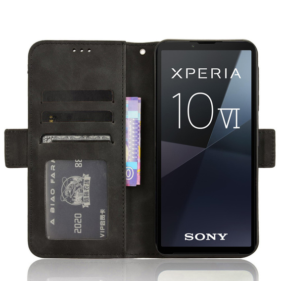Klopové pouzdro pro Sony Xperia 10 VI, Card Slot, černé