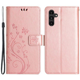 Klopové pouzdro pro Samsung Galaxy A55 5G, Wallet, Butterfly, fialové