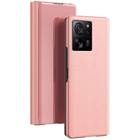 Pouzdro pro Xiaomi 13T / 13T Pro / Redmi K60 Ultra, Clear View, růžové rose gold