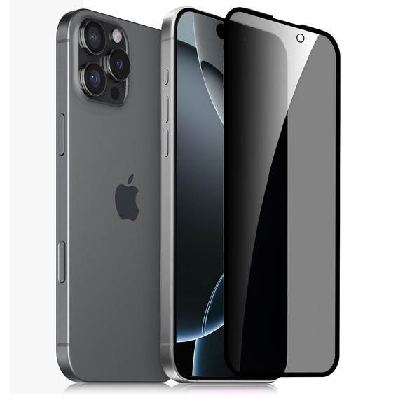 2x Tvrzené sklo pro iPhone 17 Pro/17/16 Pro, ERBORD 9H Easy App Anti-Peep