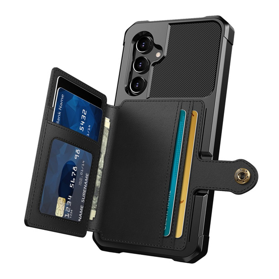 Pouzdro pro Samsung Galaxy A54 5G, Card Holder Kickstand, černé