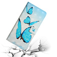 Klopové pouzdro pro Samsung Galaxy A05s, Wallet, Butterflies, modré